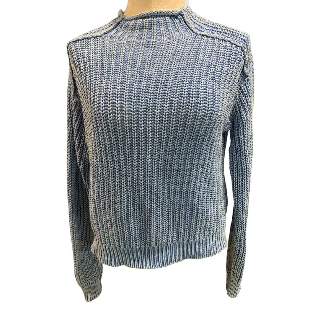 Size XS Z Supply Womens Rollneck Style Blue Fade Look - Picture 2 of 7